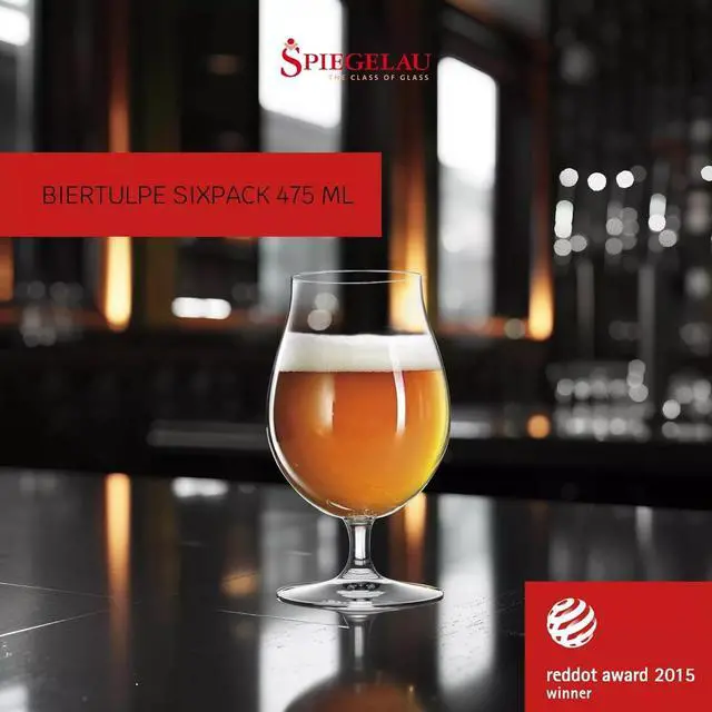 Alt view image 2 of 6 - Spiegelau Pack of 6 Classic Tulip Beer Glasses, Dishwasher Safe - Clear