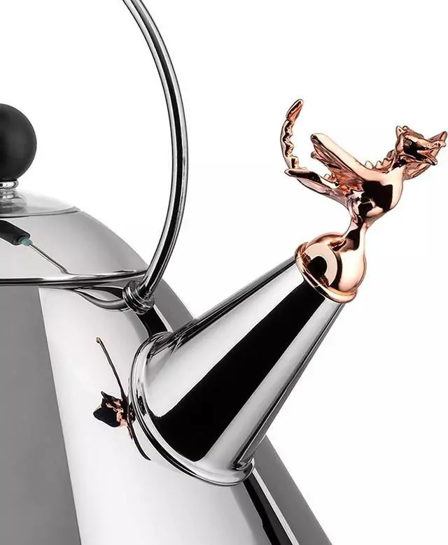 Alt view image 2 of 5 - Alessi Stainless Steel Tea Rex Kettle, Prehistoric Reptilian Whistle, 2.1 Quarts