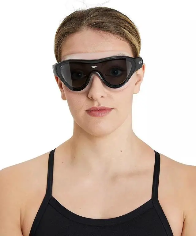 Alt view image 3 of 6 - Arena Unisex The One Mask, Comfortable Fit & w/proof Googles, Smoke/Black/Black