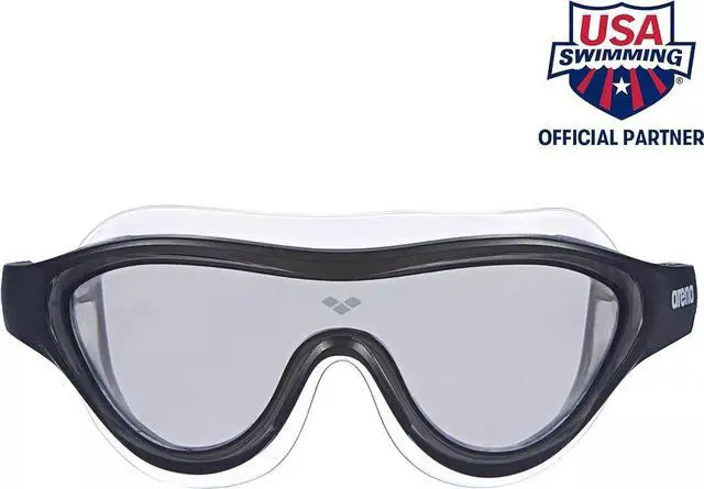 Alt view image 2 of 6 - Arena Unisex The One Mask, Comfortable Fit & w/proof Googles, Smoke/Black/Black