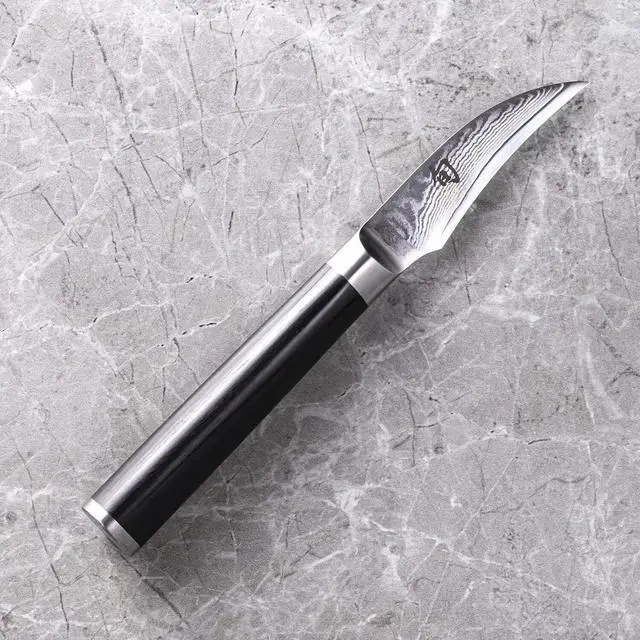 Alt view image 3 of 11 - Shun Classic 2.5" Bird's Beak Paring Knife with D-Shaped Pakkawood Handle, Ebony
