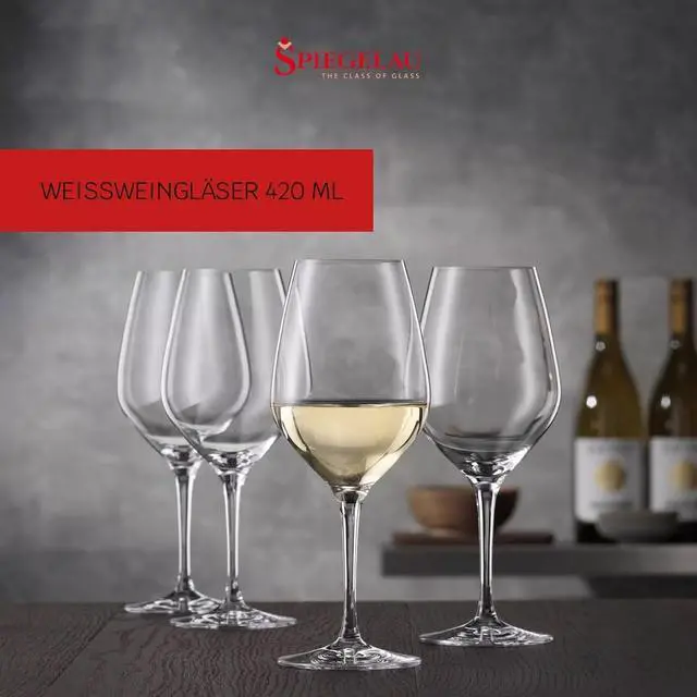 Alt view image 5 of 6 - Spiegelau 4-Pack Authentis White Wine Glasses, Dishwasher Safe - Clear