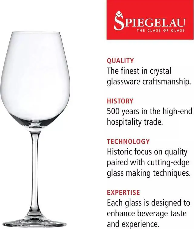 Alt view image 4 of 5 - Spiegelau 4-Pack Salute White Wine Glasses, Dishwasher Safe - Clear