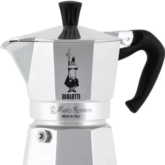 Alt view image 3 of 5 - Bialetti Moka Express 4-Cups Export Stovetop Espresso Maker, Silver