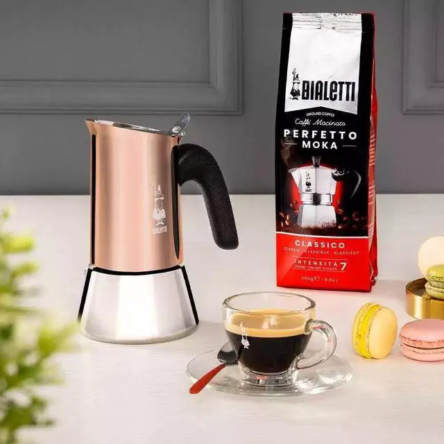 Alt view image 2 of 4 - Bialetti New Venus Stovetop Coffee Maker Induction, 4 Cups - Copper/Silver