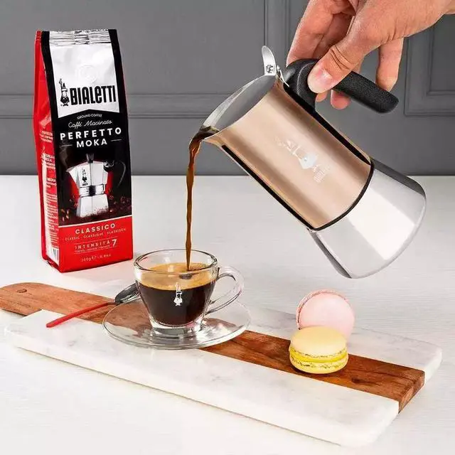 Alt view image 4 of 4 - Bialetti New Venus Stovetop Coffee Maker Induction, 4 Cups - Copper/Silver