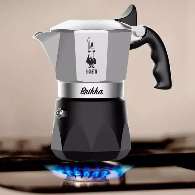 Alt view image 4 of 5 - Bialetti Nuova Brikka Moka Caffetteria Caffe Espresso, 2 Cups - Black/Silver