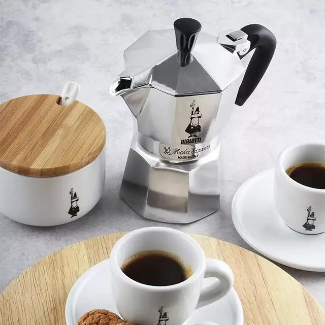 Alt view image 2 of 5 - Bialetti 6 Cups Moka Express Gas Stovetop Compatible Espresso Maker, Silver