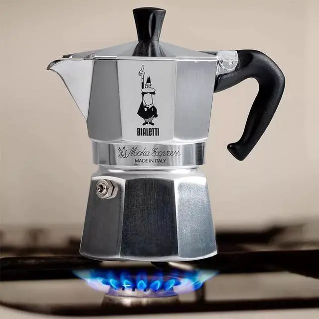 Alt view image 4 of 5 - Bialetti 6 Cups Moka Express Gas Stovetop Compatible Espresso Maker, Silver