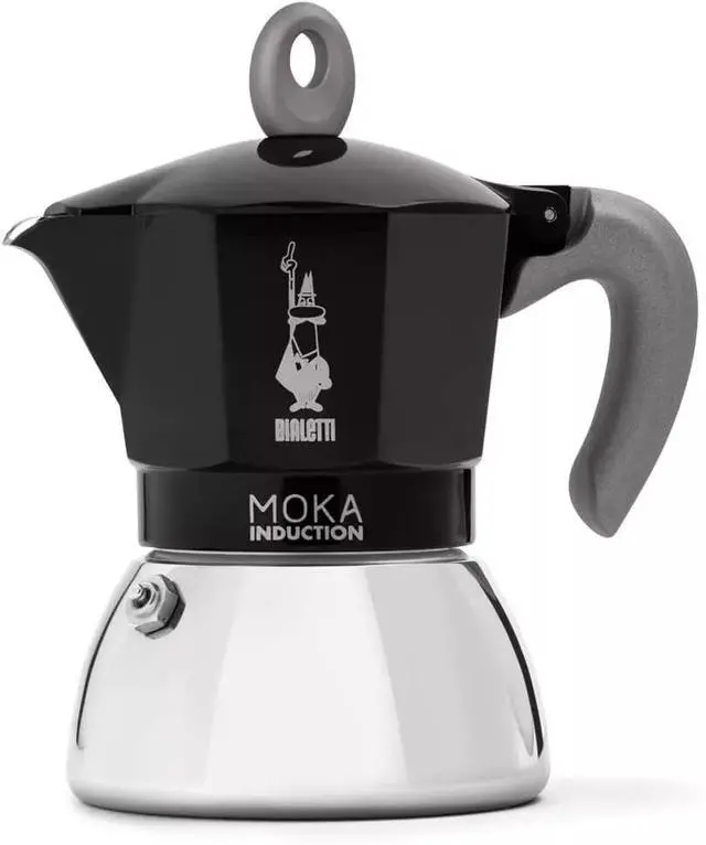 Main image of Bialetti Moka Induction Moka Pot, 4-Cups Espresso, Black