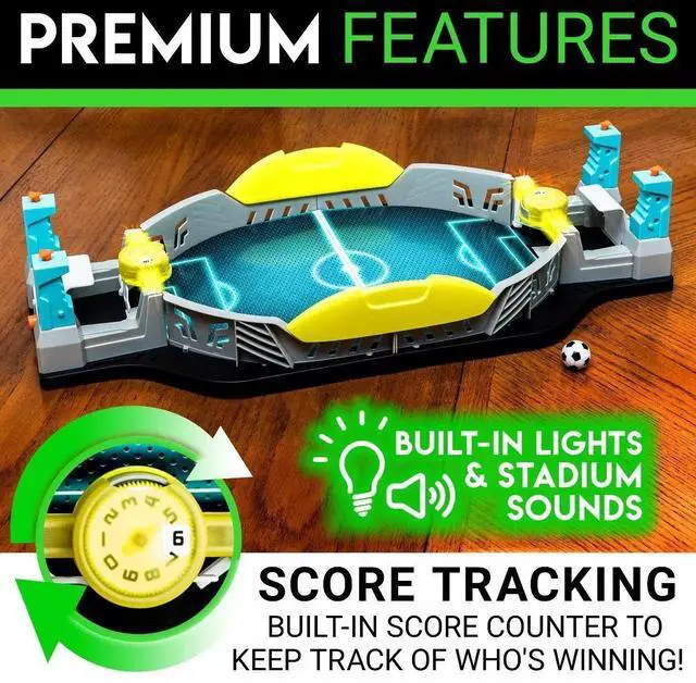 Alt view image 3 of 6 - Franklin Sports Mini Tabletop Soccer Shootout Arcade Style Table Game - Green