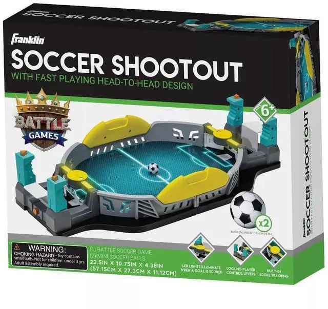 Main image of Franklin Sports Mini Tabletop Soccer Shootout Arcade Style Table Game - Green