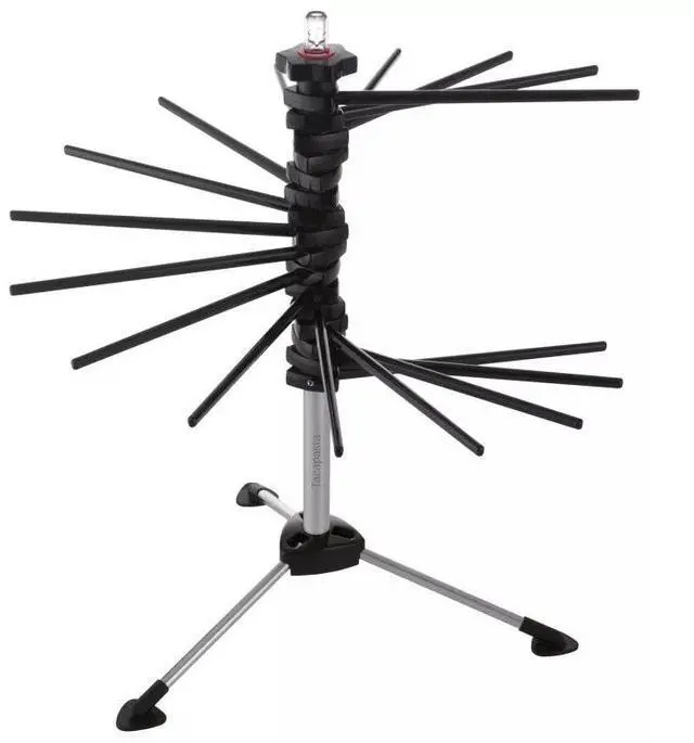Main image of Marcato Atlas Tacapasta Pasta Drying Rack with 16 Arms, Removable Stick, Black