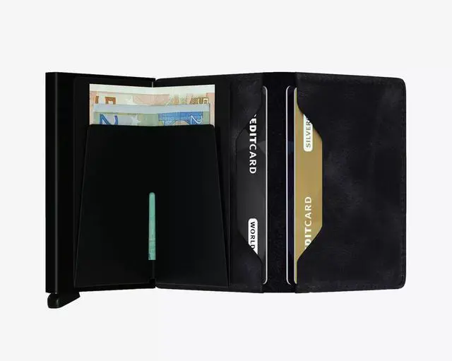Alt view image 3 of 4 - Secrid Men's Aluminium Slim Wallet Vintage Black, RFID Card Scanning Protection
