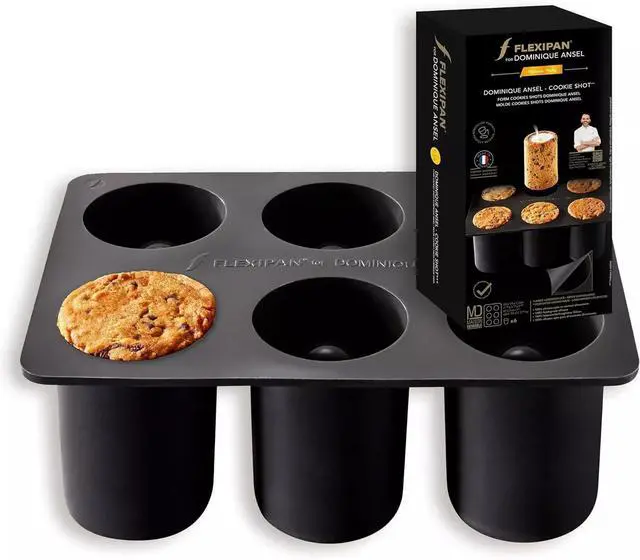 Main image of Silpat Silicone Flexipan 6 Cookies Shots Round Mold, Black