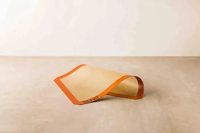 Alt view image 6 of 7 - Silpat Original Cookie Size Silicone Rectangular Baking Mat, Orange