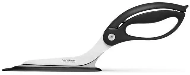 Alt view image 2 of 6 - Dreamfarm Scizza 2-In-1 Pizza Cutter Scissors & Non-Stick Slice Server, Black