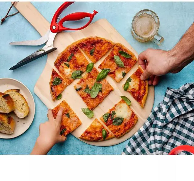 Alt view image 5 of 6 - Dreamfarm Scizza 2-In-1 Pizza Cutter Scissors & Non-Stick Slice Server, Black