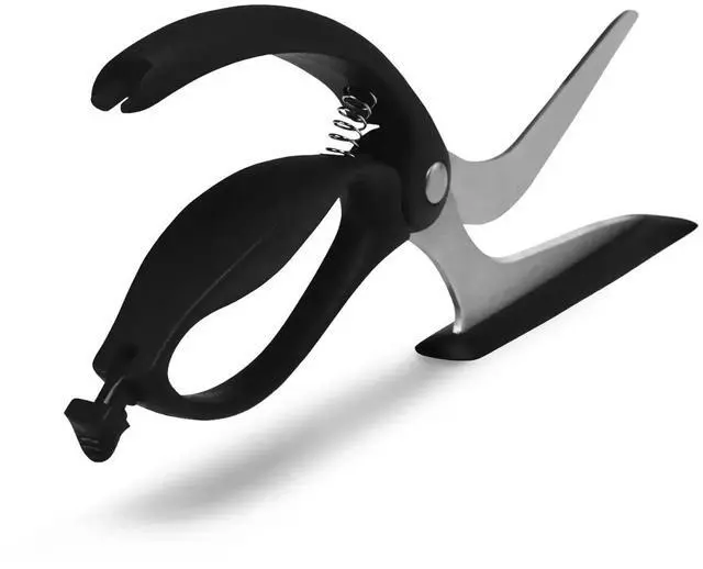 Alt view image 6 of 6 - Dreamfarm Scizza 2-In-1 Pizza Cutter Scissors & Non-Stick Slice Server, Black