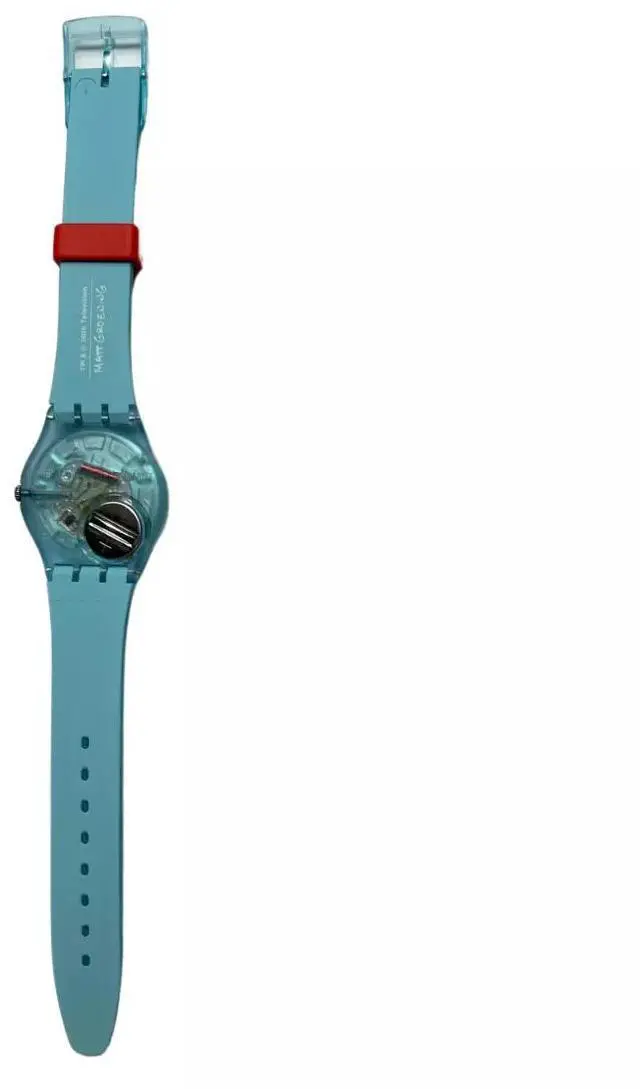 Alt view image 2 of 3 - Swatch Women's Angel Bart Analog Quartz Watch with Blue Silicone Strap, 34mm