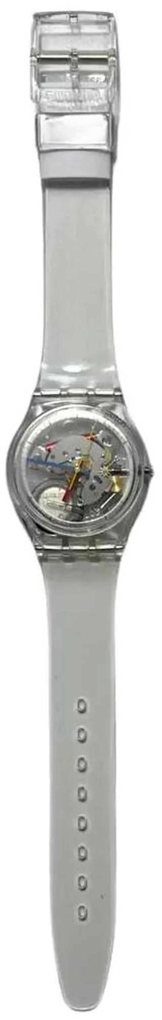 Main image of Swatch Unisex Clearly Gent Adjustable Analog Quartz Transparent Watch, 34mm
