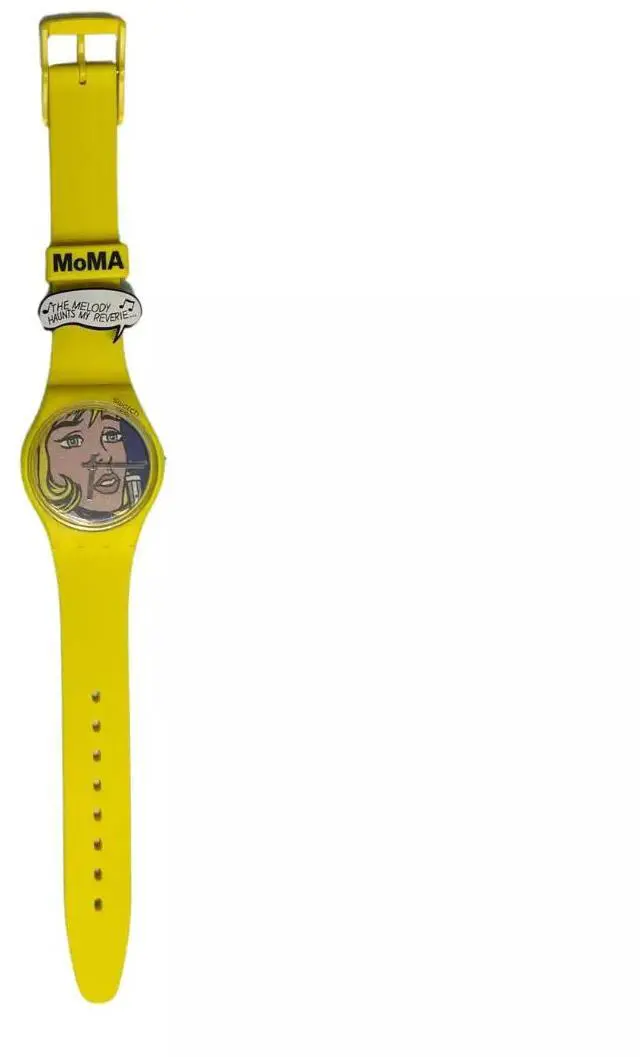 Main image of Swatch Women's Reverie by Roy Lichtenstein Analog Quartz Watch, 34mm, Yellow