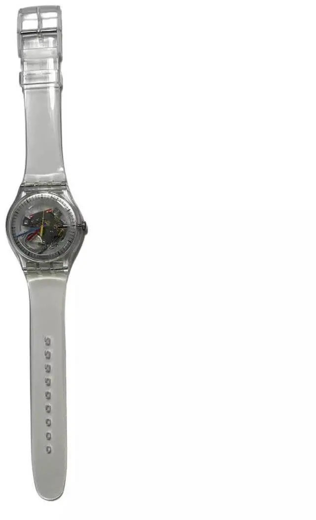 Main image of Swatch Unisex Clearly New Gent Adjustable Analog Quartz Watch, 41mm, Transparent