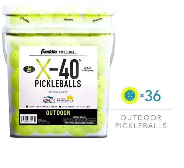 Alt view image 4 of 7 - Franklin Sports 36-Pack X-40 Outdoor Pickleballs, Size Regular, Yellow