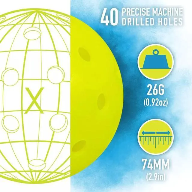 Alt view image 6 of 7 - Franklin Sports 36-Pack X-40 Outdoor Pickleballs, Size Regular, Yellow