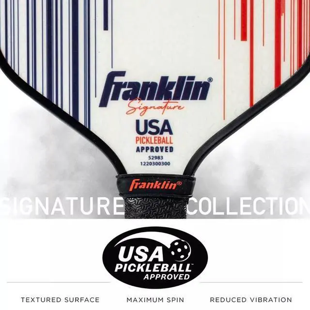 Alt view image 2 of 6 - Franklin Sports 13mm Signature Pro Series Pickleball Paddle with MaxGrit, White