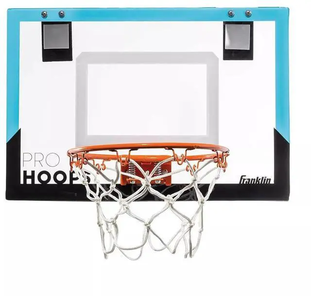 Alt view image 3 of 7 - Franklin Sports 54251 Over The Door Mini Basketball Hoop Set, Black/Blue