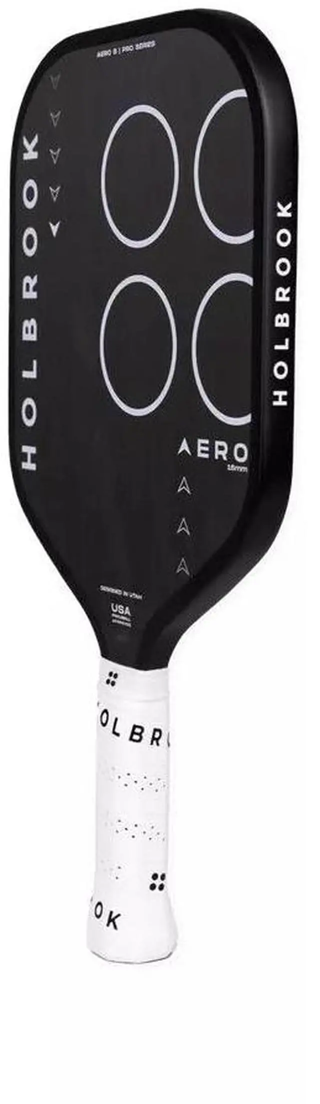 Alt view image 2 of 7 - Holbrook Pickleball Aero Series Carbon Fiber Pickleball Paddle, 16mm, Black/White