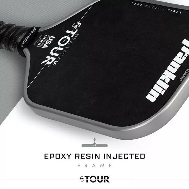 Alt view image 3 of 6 - Franklin Sports Pro 16mm FS Tour Series Carbon Fiber Pickleball Paddles, Gray