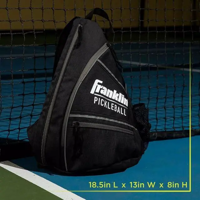 Alt view image 6 of 6 - Franklin Sports Pickleball Comfortable Sling Bag for Equipment, Charcoal Grey
