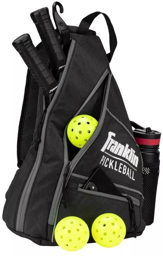 Alt view image 2 of 6 - Franklin Sports Pickleball Comfortable Sling Bag for Equipment, Charcoal Grey