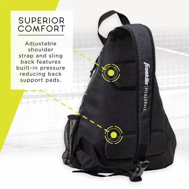 Alt view image 3 of 6 - Franklin Sports Pickleball Comfortable Sling Bag for Equipment, Charcoal Grey