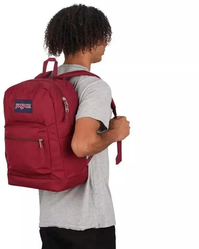 Alt view image 3 of 6 - JanSport Cross Town Plus Comfortable Backpack for 15-Inch Laptop, Russet Red