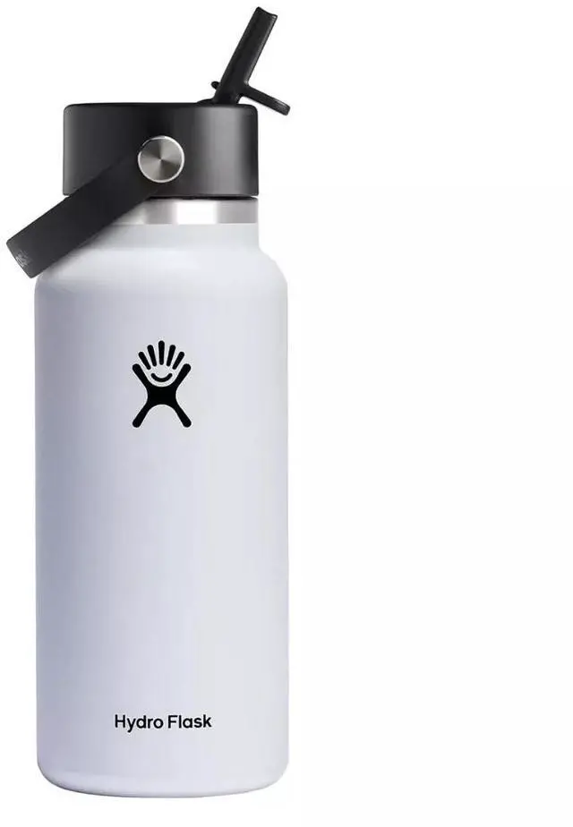 Main image of Hydro Flask Vacuum Insulated Wide Flex Water Bottle with Straw Lid, 32oz, White