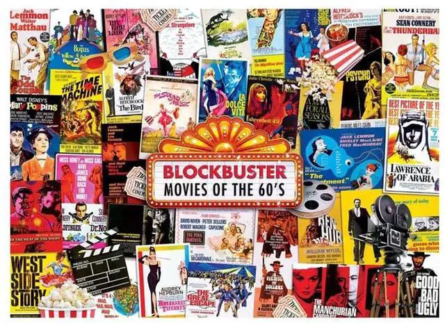 Alt view image 5 of 5 - Masterpieces 60's Blockbuster films 1000 Piece Jigsaw Puzzle for Kids & Adults