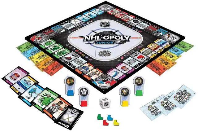Alt view image 4 of 4 - Masterpieces NHL Opoly Junior 2 to 4 Players Board Games for Kids & Adults