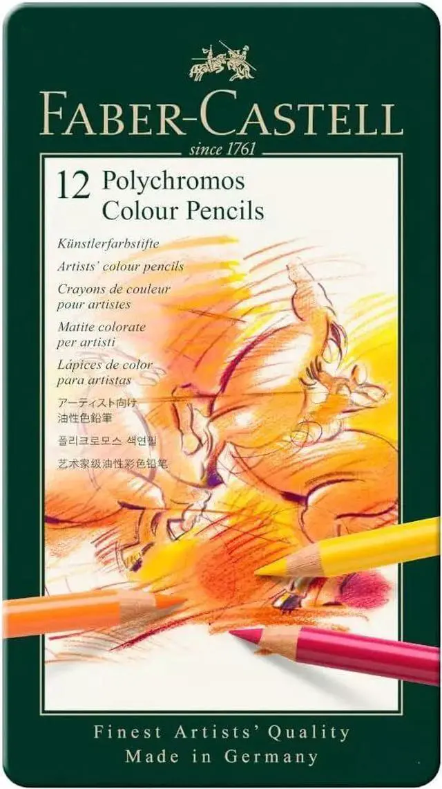 Main image of Faber-Castell 12Pcs Art & Graphic Polychromos Multicoloured Pencils, 3.8mm Thick