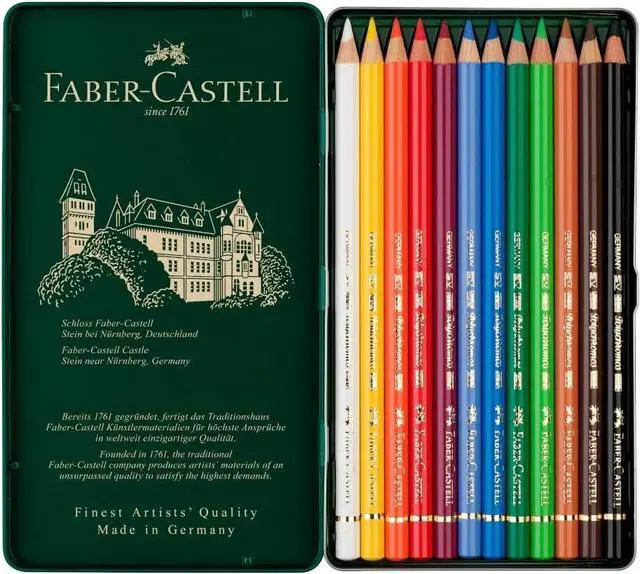 Alt view image 6 of 6 - Faber-Castell 12Pcs Art & Graphic Polychromos Multicoloured Pencils, 3.8mm Thick