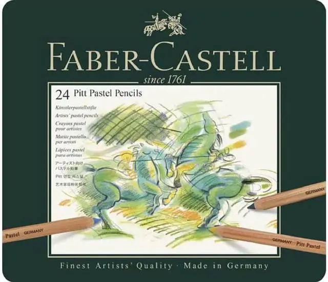 Alt view image 2 of 4 - Faber-Castel FC112124 Pitt Pastel Pencils in A Metal Tin, Assorted Set of 24