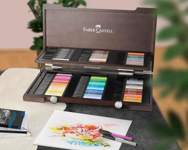 Alt view image 3 of 5 - Faber-Castell 167400 Pitt Artist Brush Pen Set - Wooden Box, Pack of 90
