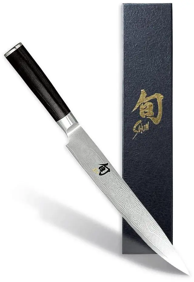 Main image of Shun DM-0704 Stainless Steel Classic Plain Slicing Knife, 9 Inch - Silver