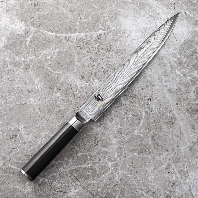 Alt view image 2 of 5 - Shun DM-0704 Stainless Steel Classic Plain Slicing Knife, 9 Inch - Silver