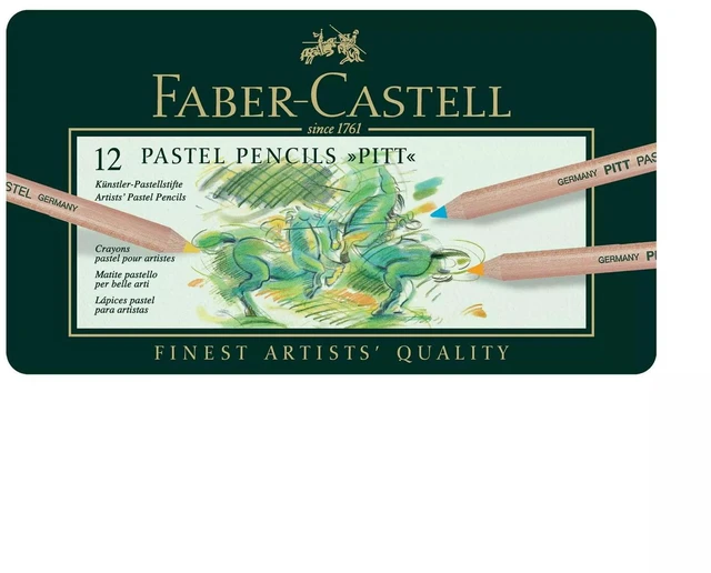 Alt view image 4 of 4 - FABER CASTELL Metal Tin 12 PITT Pastel Pencils Art Set