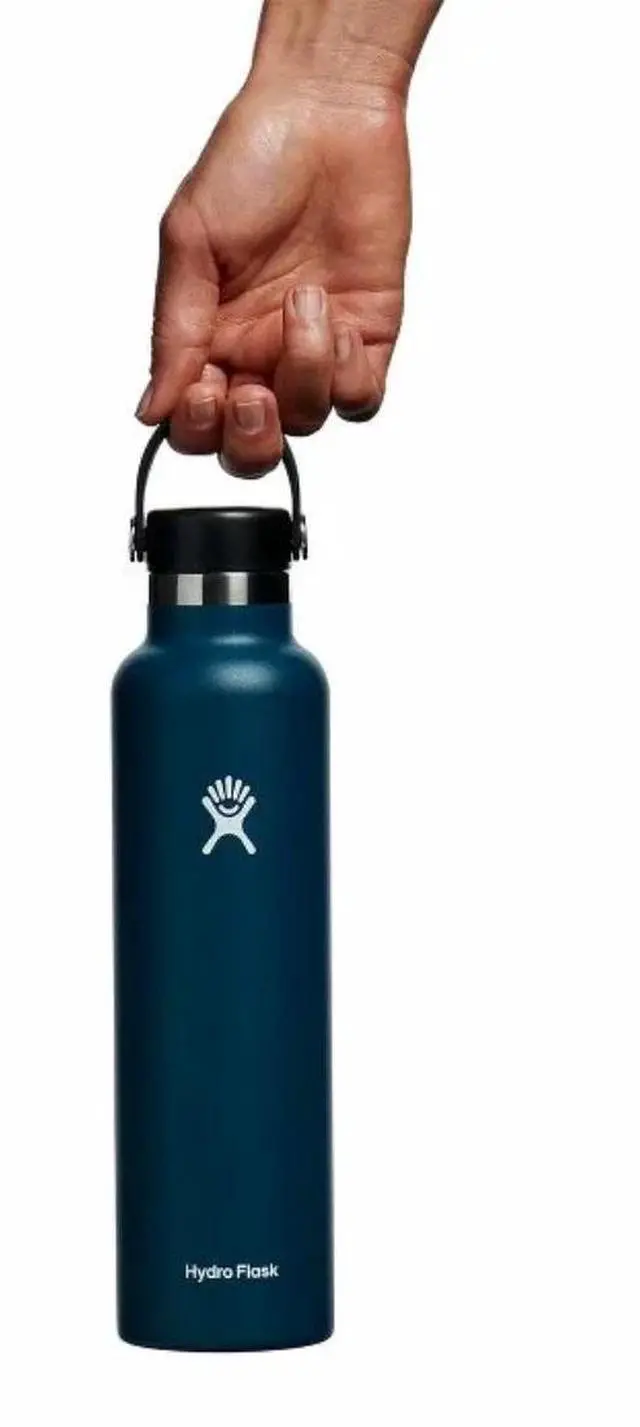 Alt view image 2 of 5 - Hydro Flask Standard Mouth Vacuum Insulation Water Bottle, 24oz, Indigo