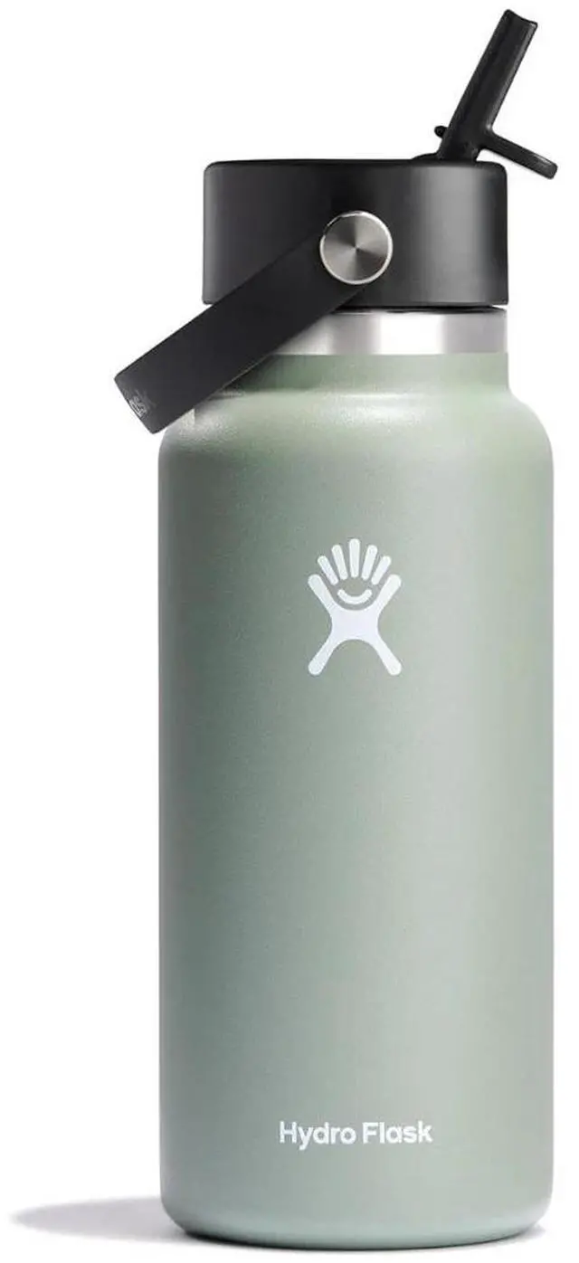 Main image of Hydro Flask Wide Mouth Insulated Water Bottle with Flex Straw Lid, 32oz, Agave