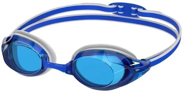 Main image of Speedo Vanquisher 3.0 Anti-Fog Swimming Slide & Lock Nose Bridge Goggles, Blue